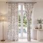 Grey Ikat Sheer Curtain Panel | Block Print Cotton Voile | 2 Sizes | 4 Hanging Styles