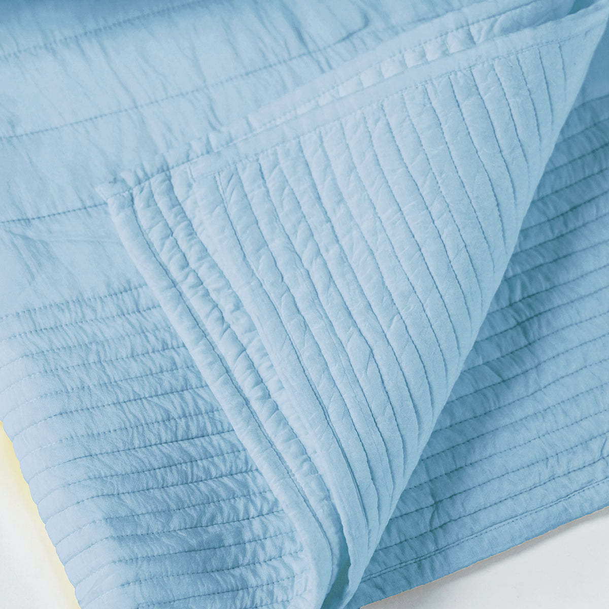Blue 300TC quilted bedspread, stripe pattern luxury quilt, Sizes available
