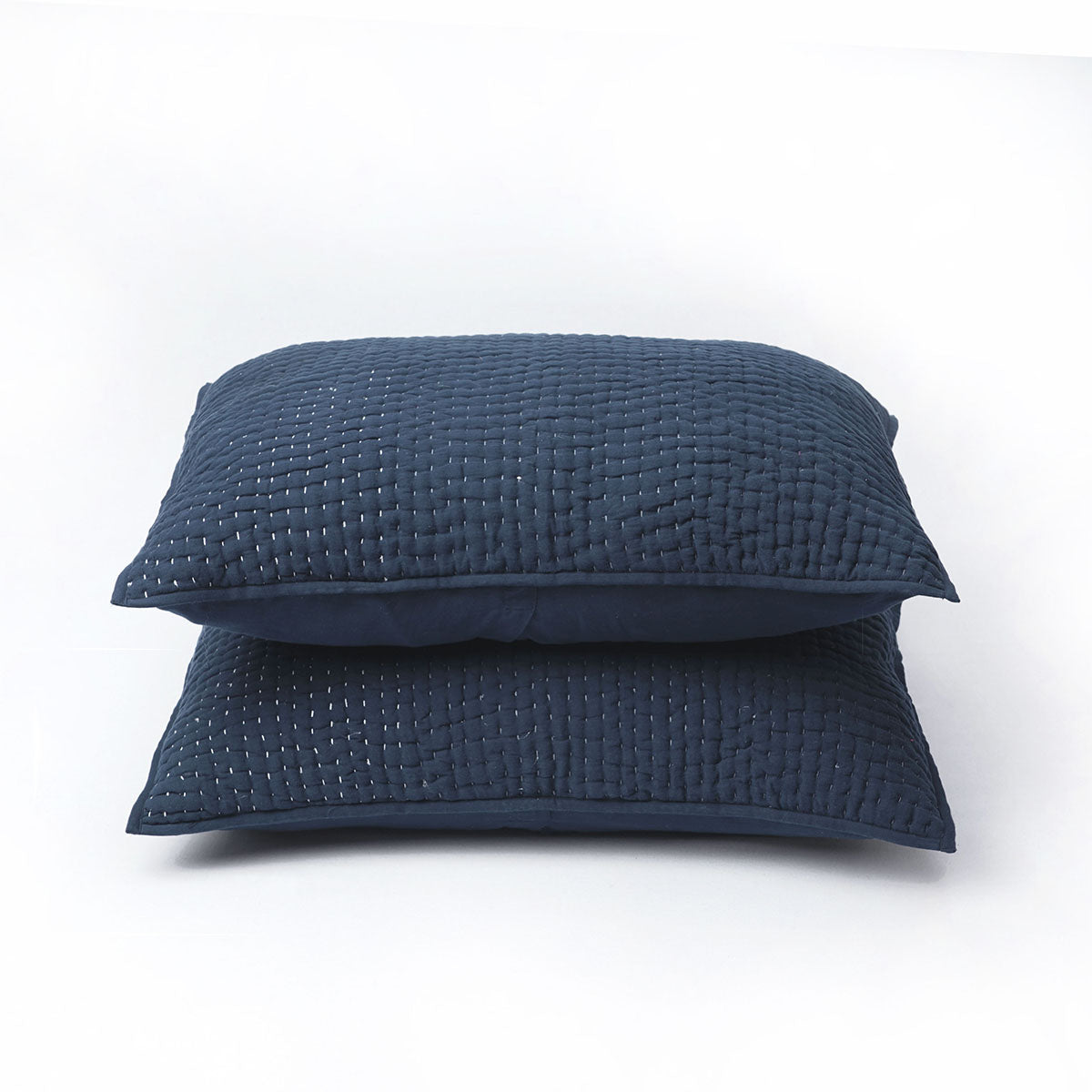 Indigo Blue Kantha pillow covers, hand quilted 4 layer muslin gauze with cotton wadding, sizes available, boho, Sizes available