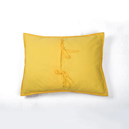 Yellow kantha quilted cotton pillow cover, chevron pattern, sizes available