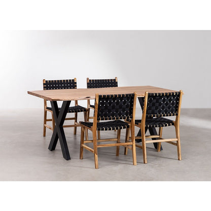 Acacia Wood Table Set