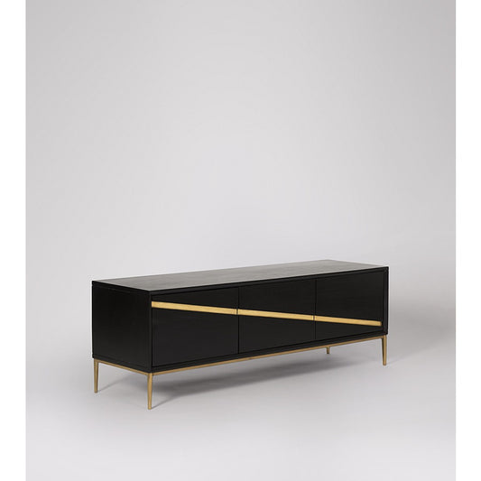 TV Console | Black Mango Wood & Brass