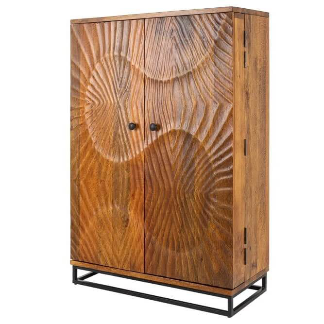 wave inspired bar cabinet
