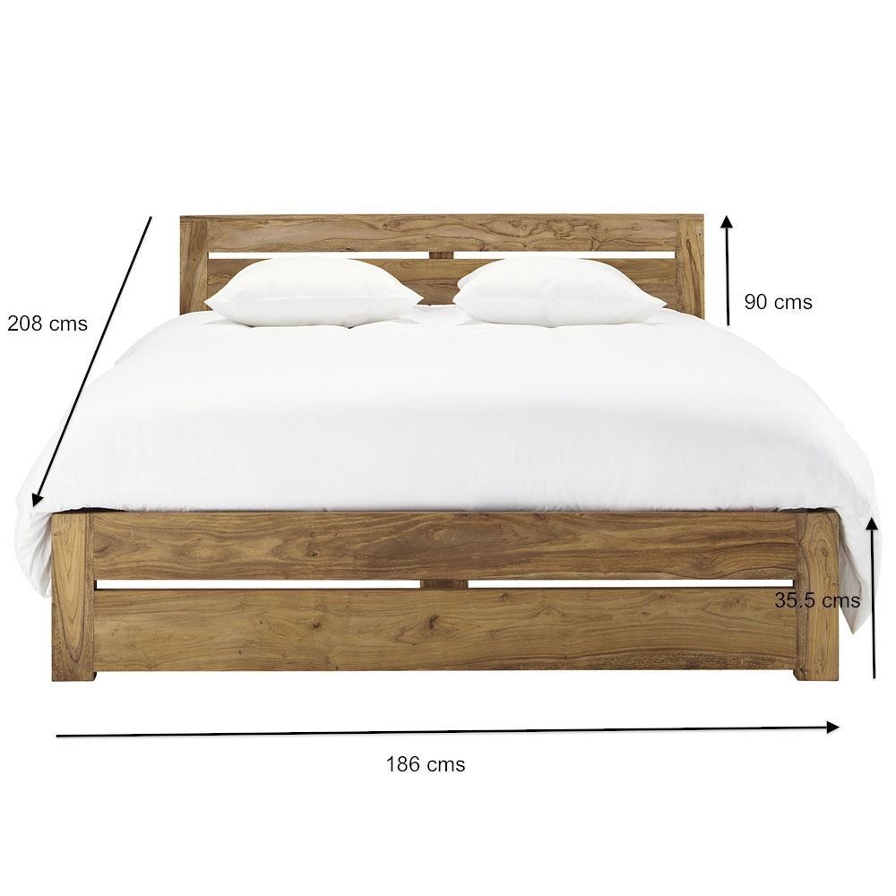 double bed front view with dimensions