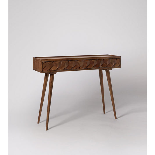Geometric Acacia Console Table