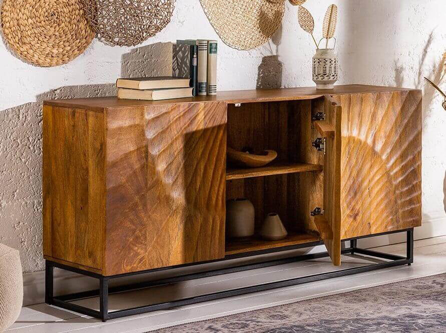 Handcrafted 3 Door Sideboard side view