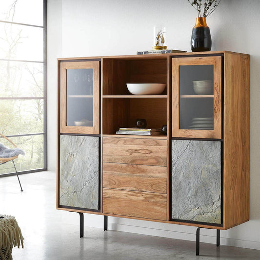 Handcrafted Solid Acacia wood Crockery Cabinet