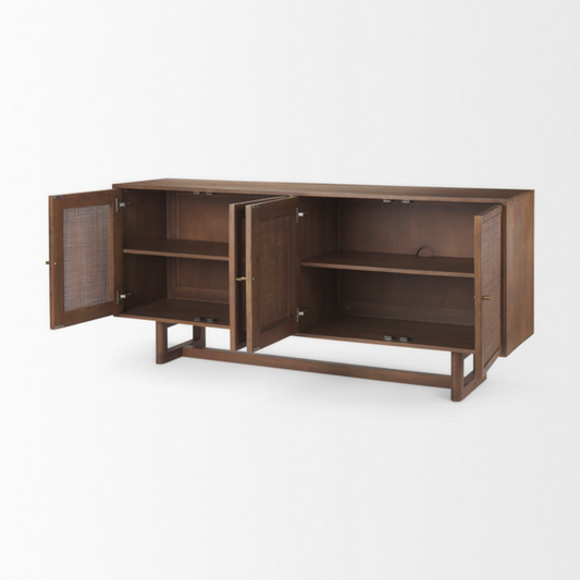 Rattan Mango Wood Sideboard