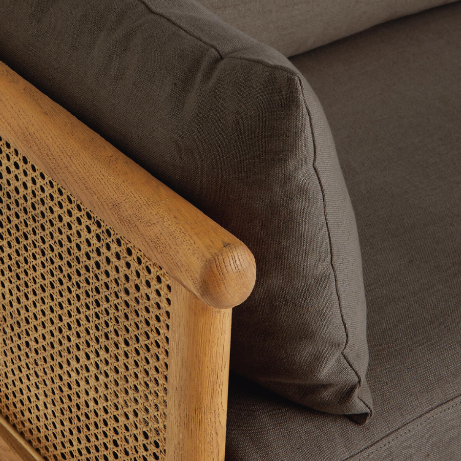 Tan Brown Cane Sofa