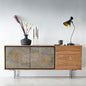 Cabinet made in solid acacia wood with 2 doors and 3 drawers, it is easy to use and store things and has a long life. It has simply designed for use as living room furniture, bedroom furniture home. 