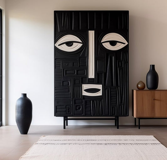 Tribal Mask Inspired Storage Unit