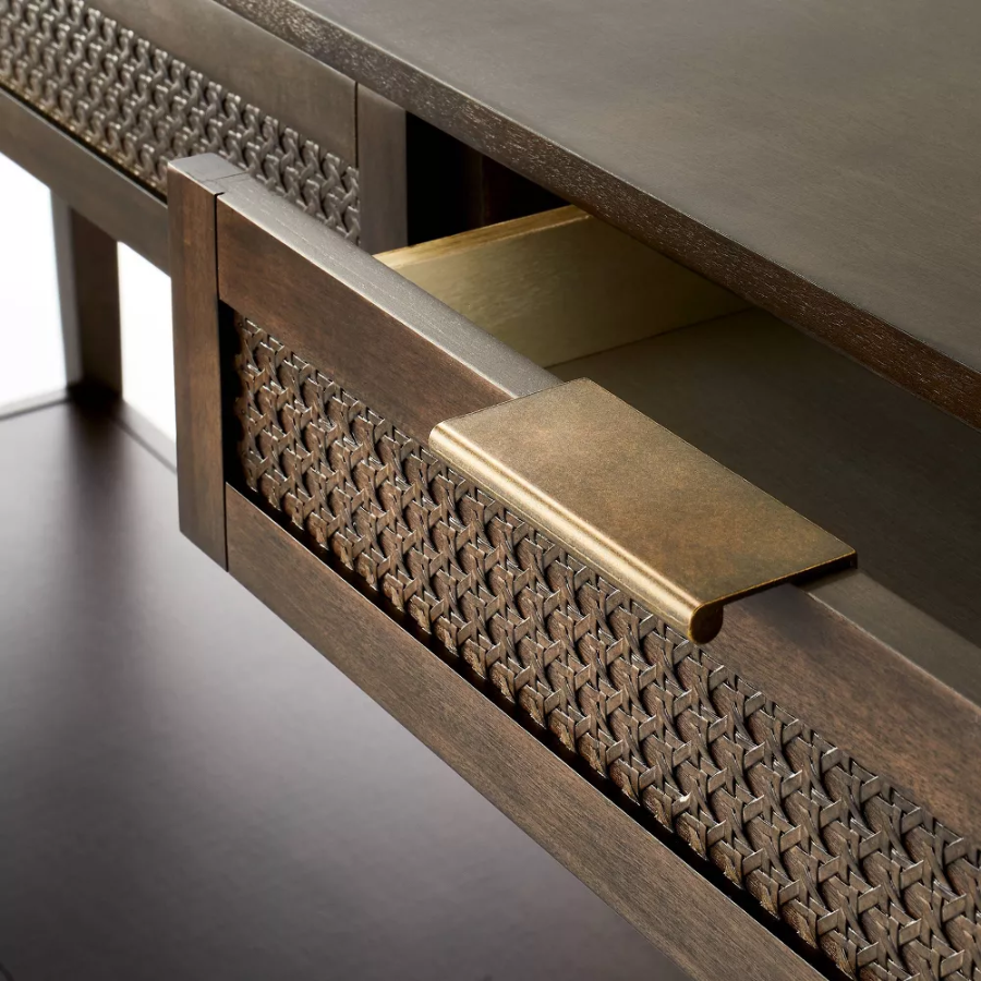 Rattan Inspired Drawer Console