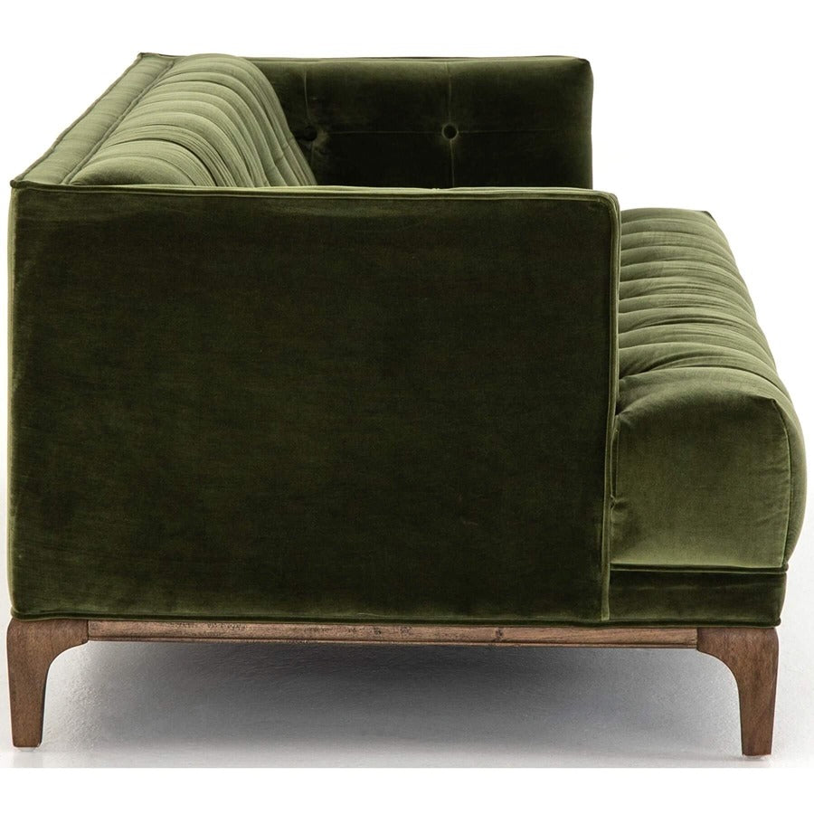 Olive Green Velvet Sofa