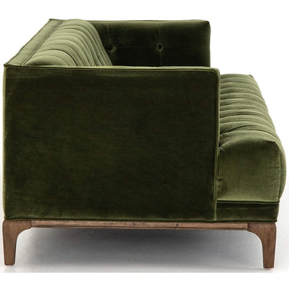 Olive Green Velvet Sofa