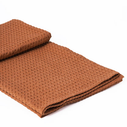 Brown or Burnt sienna waffle Throw blanket, 100% cotton, 50X60 inches