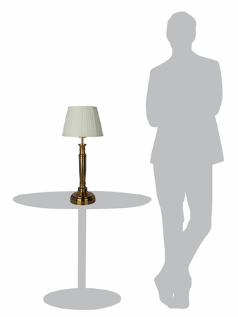 Transitional Hand-Carved Gold 23 Inch Steel Table Lamp With 10 Inch Golden Tapered Pleated Fabric Lampshade