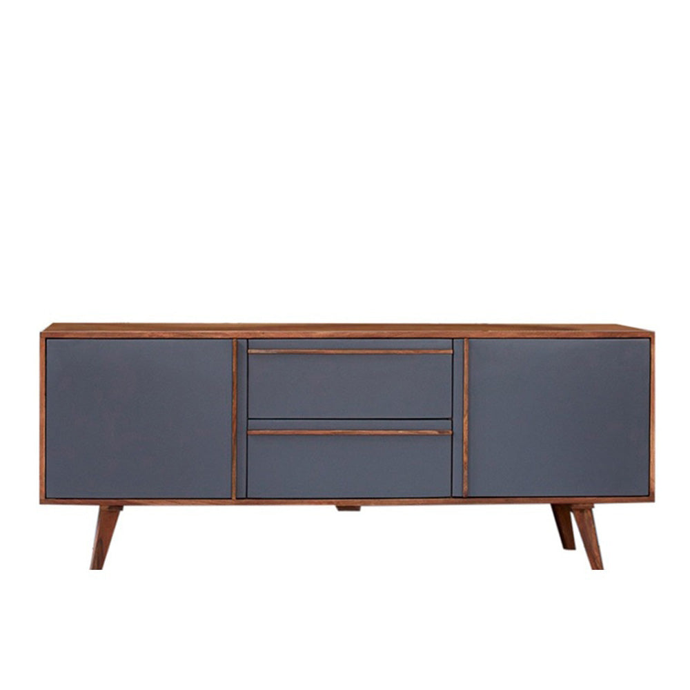 Linden Side Board in Grey And Honey Finish front view
