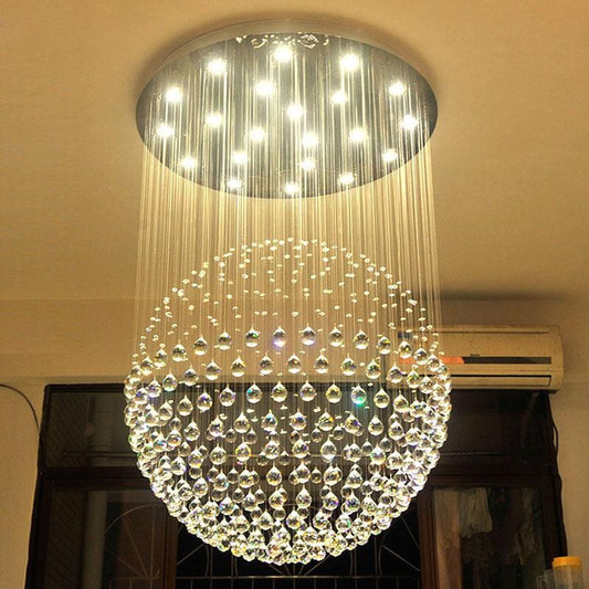 Crystal Modern Flush Mount Chandelier side view