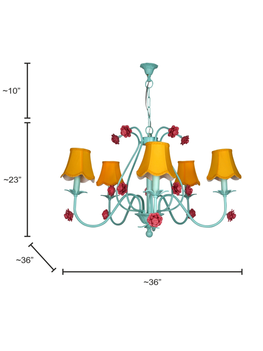 Green Transitional Beach House Ceiling Chandelier dimensions