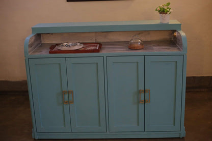 Kitchen cabinet with lights back view
