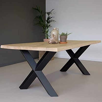 Home & Dining Room | Wooden Dinning Table with 4 Striped Chairs & Bench
