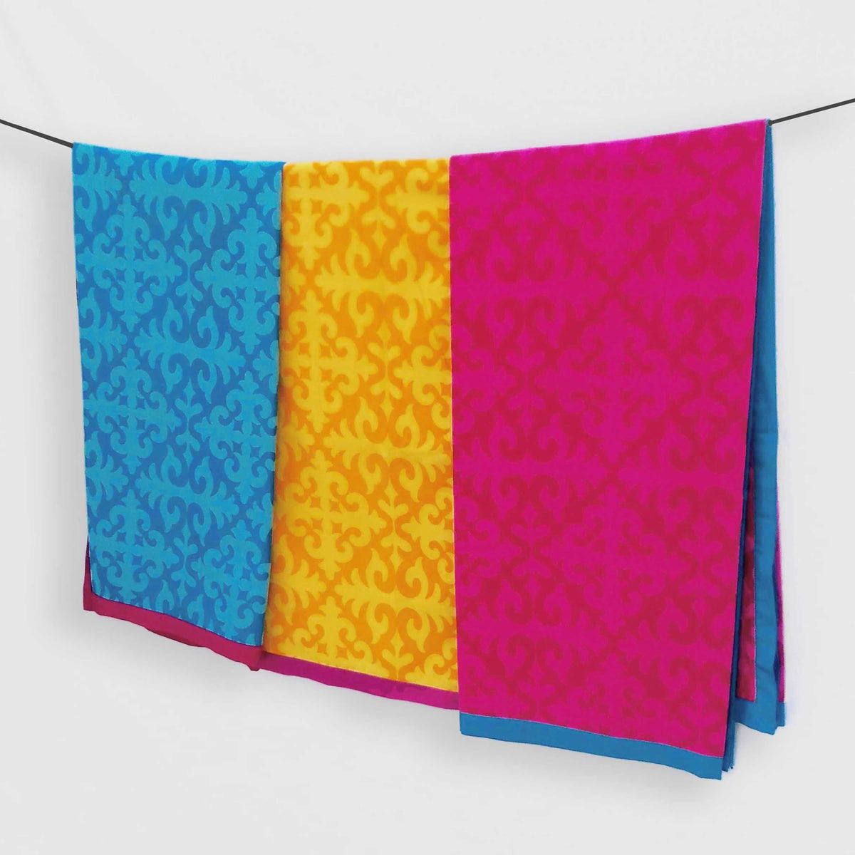 Shyrdak Yellow Print Tablecloth – Cotton | Moroccan Pattern | Bohemian Table Linen