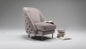 Elegant Belle Fabric Armchair: Cozy High Back, Wooden Frame, Metal Legs