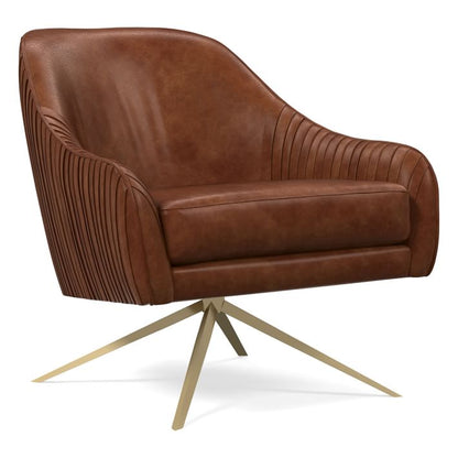 Plush Swivel Accent Chair with Gold Legs – Modern Design for Living Space