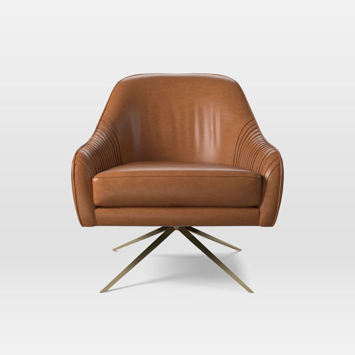 Plush Swivel Accent Chair with Gold Legs – Modern Design for Living Space