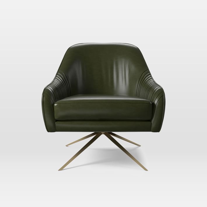 Plush Swivel Accent Chair with Gold Legs – Modern Design for Living Space