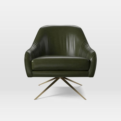 Plush Swivel Accent Chair with Gold Legs – Modern Design for Living Space