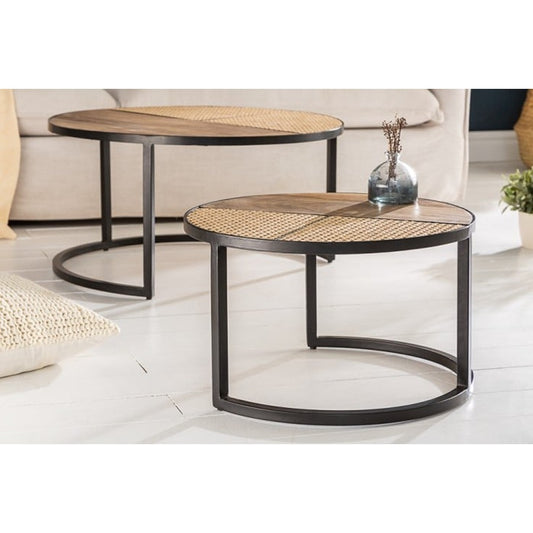 Robust Industrial coffee table set of 2