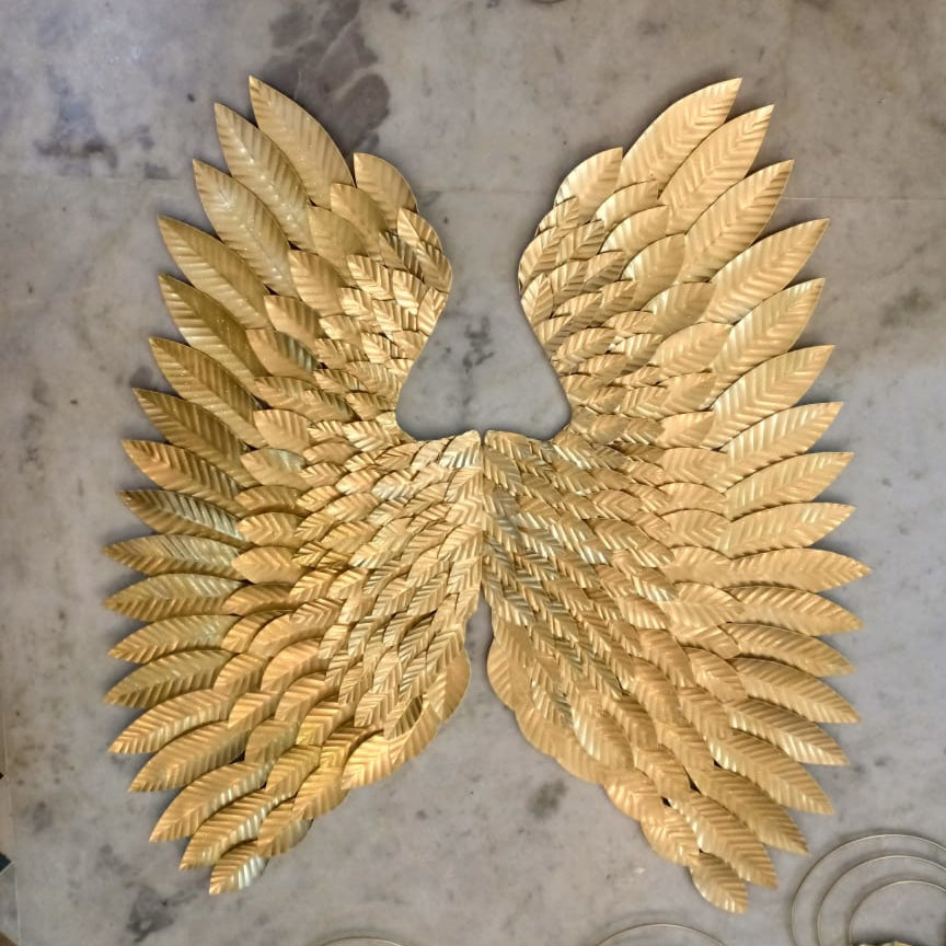 Metal Golden Divine Angel Wings Wall Art Mural Wall Hanging