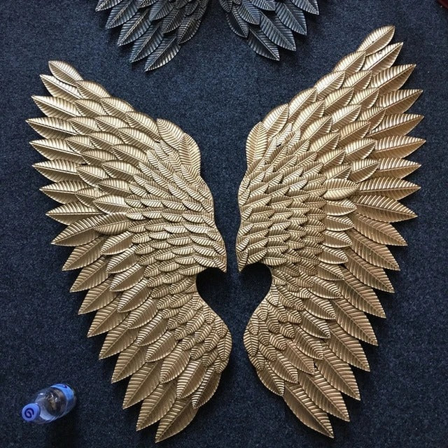 Metal Golden Divine Angel Wings Wall Art Mural Wall Hanging