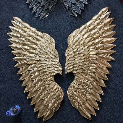 Metal Golden Divine Angel Wings Wall Art Mural Wall Hanging