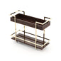 Janice Elegant Bar Trolley: Vintage Wooden Shelves, Sturdy Metal Serving Cart