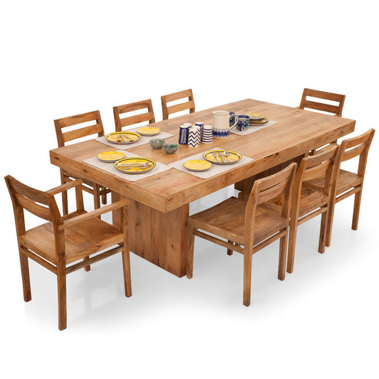 Jordan-Barcelona 8 seater dining table set - Natural