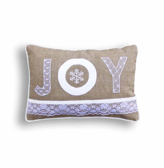 Festive Christmas Joy Linen & Velvet Pillow Cover – 14x21