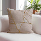 Kintsugi Gold Embroidered Linen Pillow Cover 45cm Square