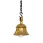 Large Handcrafted Temple Bell Light in Reddish Gold