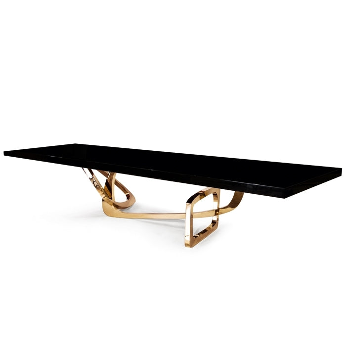 Luxury Bangle Dining Table: Modern Wood & Metal Design for 6-8 Seaters