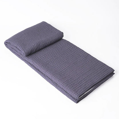 Lavender hand quilted cotton Throw blanket, classic stripe pattern quilting, 50X60 inches