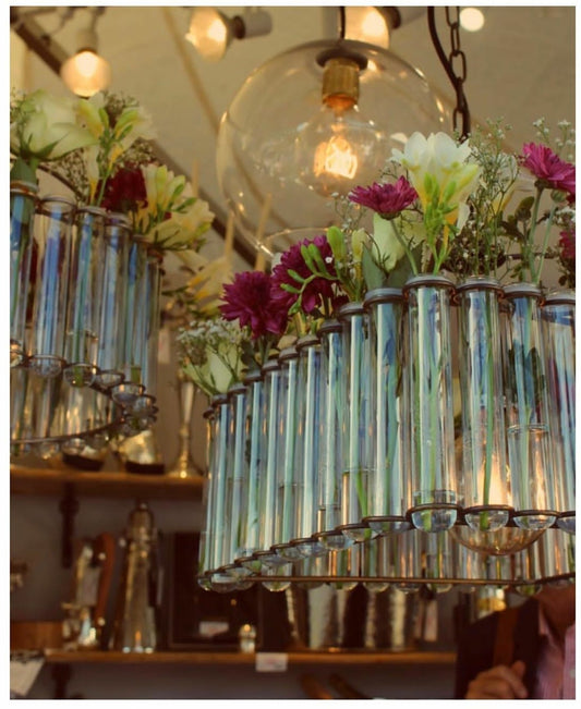 Test tube Vase Chandelier side angle