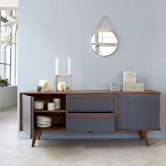 Linden Side Board in Grey And Honey Finish