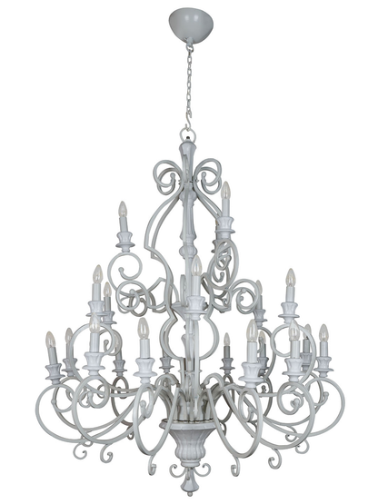 Triple-Tiered Luxurious Steel Candelabra Chandelier without backgrund