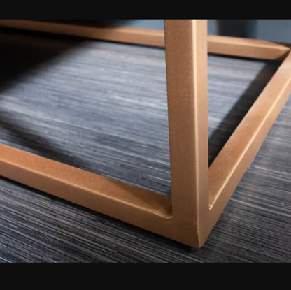 metallic legs close up of the wave TV console