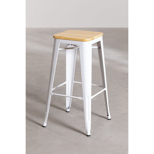 Industrial Wooden Bar Stool