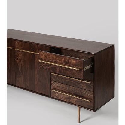 Acacia Wood & Brass sideboard