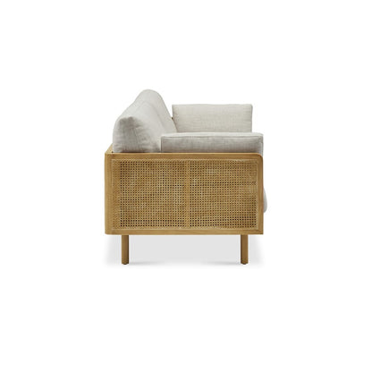 White Wash Cane Sofa