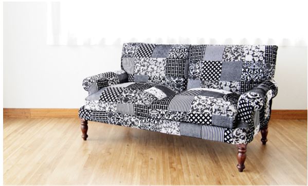 Black Sparrow sofa 2 Seater side view